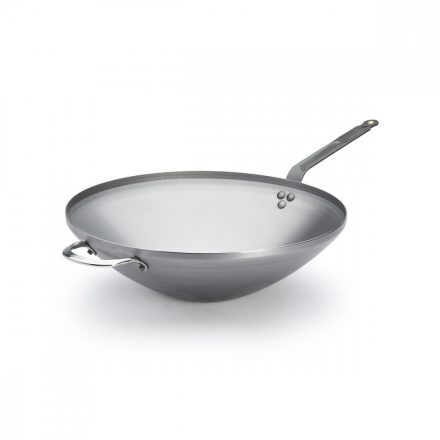 Wok nyéllel és füllel, 40 cm, de Buyer, vas