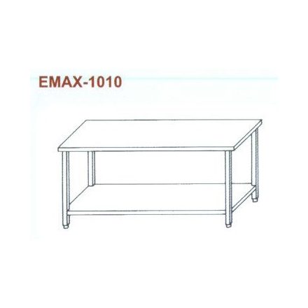 Rozsdamentes munkaasztal alsó polccal Emax-1010, 1.4016-os anyagból 1000×700×850