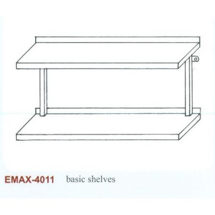 Rozsdamentes falipolc 2 szintes sima Emax-4011, 1.4016-os anyagból 1200×300