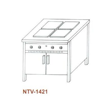 Elektromos főzőasztal, zárt, 4 főzőlapos NTV-1421