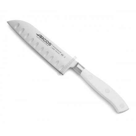 Arcos Riviera kovácsolt Santoku japán kés, 14 cm penge, fehér szegecselt nyéllel